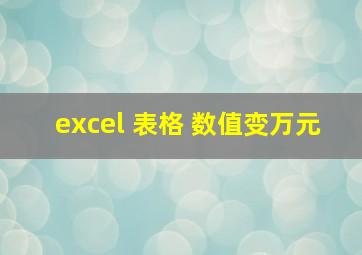 excel 表格 数值变万元