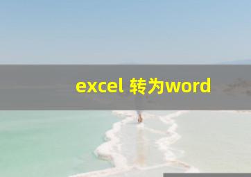 excel 转为word