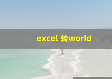 excel 转world