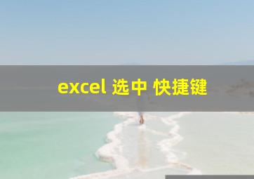 excel 选中 快捷键