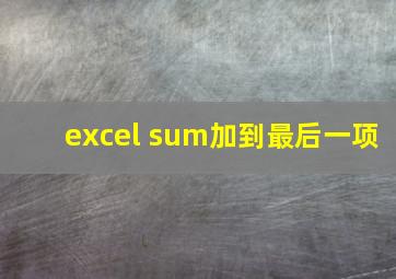 excel sum加到最后一项