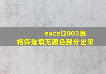 excel2003表格筛选填充颜色部分出来