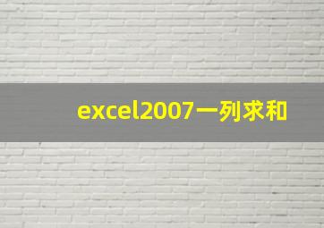 excel2007一列求和