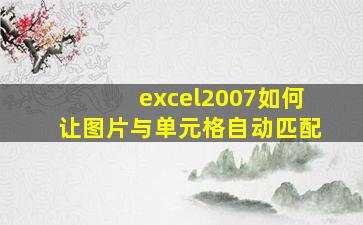 excel2007如何让图片与单元格自动匹配