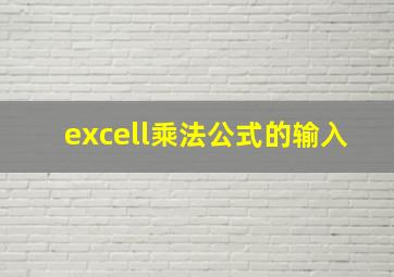 excell乘法公式的输入