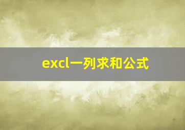 excl一列求和公式