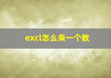 excl怎么乘一个数