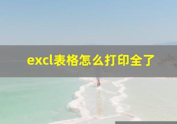 excl表格怎么打印全了