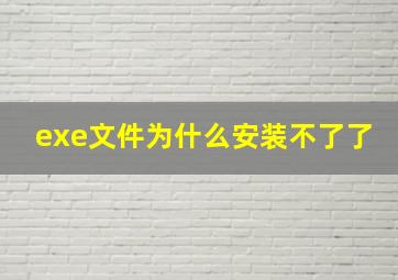 exe文件为什么安装不了了