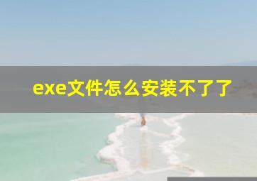 exe文件怎么安装不了了