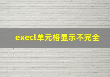 execl单元格显示不完全