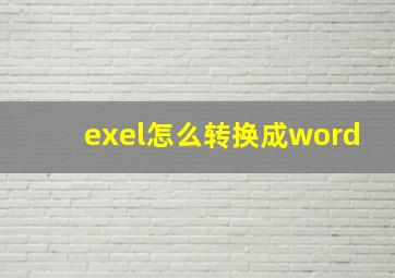 exel怎么转换成word