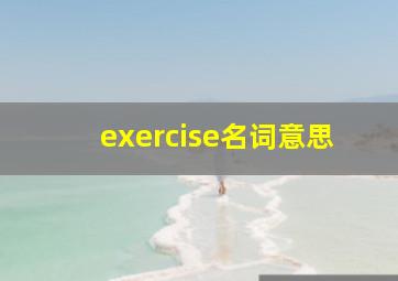 exercise名词意思