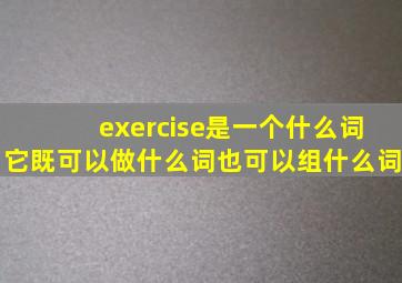 exercise是一个什么词它既可以做什么词也可以组什么词