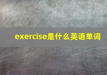 exercise是什么英语单词