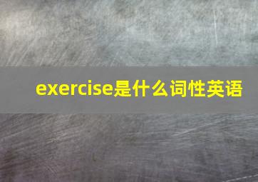 exercise是什么词性英语