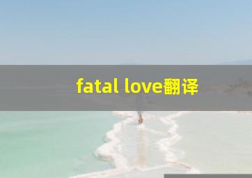 fatal love翻译