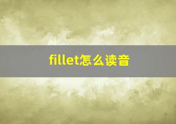 fillet怎么读音