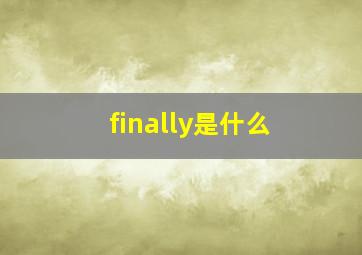 finally是什么