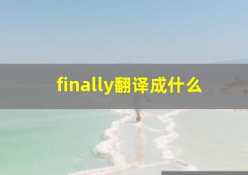 finally翻译成什么