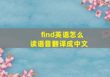 find英语怎么读语音翻译成中文