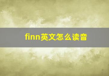 finn英文怎么读音