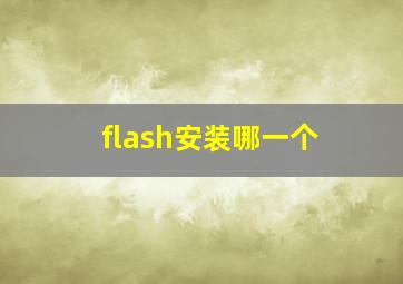 flash安装哪一个