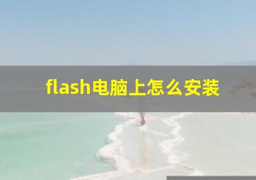 flash电脑上怎么安装