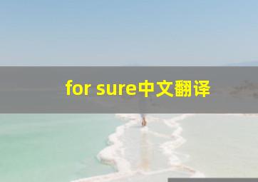 for sure中文翻译