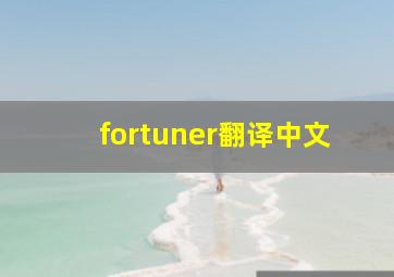 fortuner翻译中文