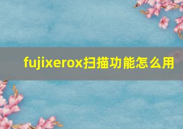 fujixerox扫描功能怎么用