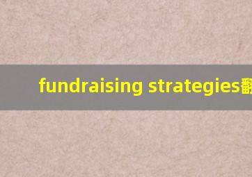 fundraising strategies翻译