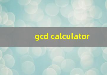 gcd calculator