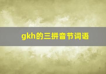 gkh的三拼音节词语