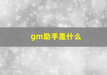 gm助手是什么