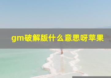 gm破解版什么意思呀苹果