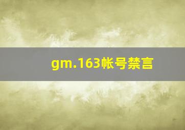 gm.163帐号禁言