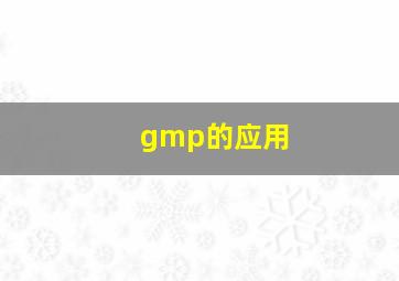 gmp的应用