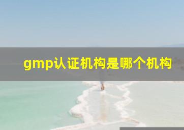 gmp认证机构是哪个机构