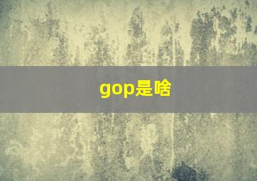 gop是啥