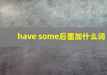 have some后面加什么词