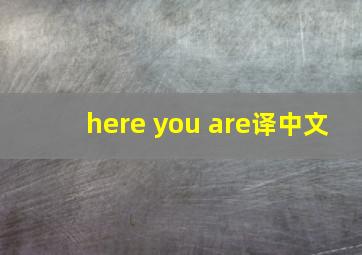 here you are译中文