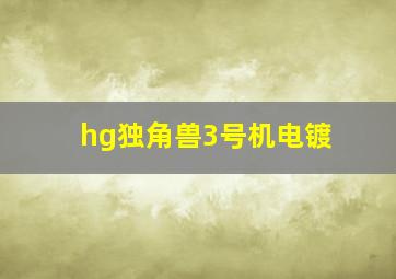 hg独角兽3号机电镀