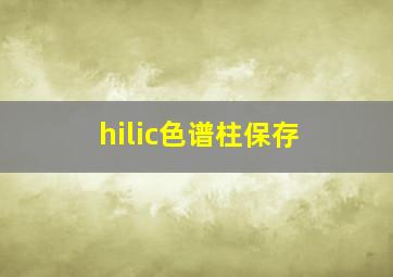 hilic色谱柱保存