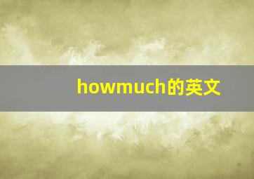 howmuch的英文