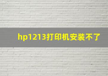 hp1213打印机安装不了