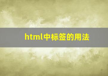 html中标签的用法