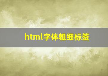 html字体粗细标签