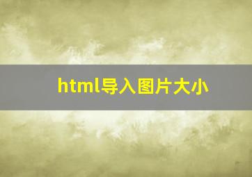 html导入图片大小