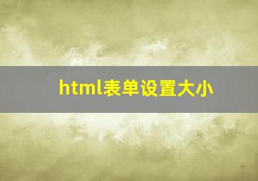 html表单设置大小